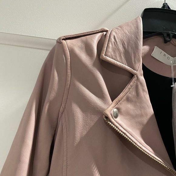 Iro Powder Blush Pink Leather Jacket 